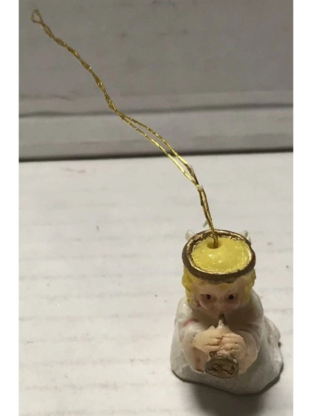 Vintage Miniature Angel Christmas Ornament 1.5”
